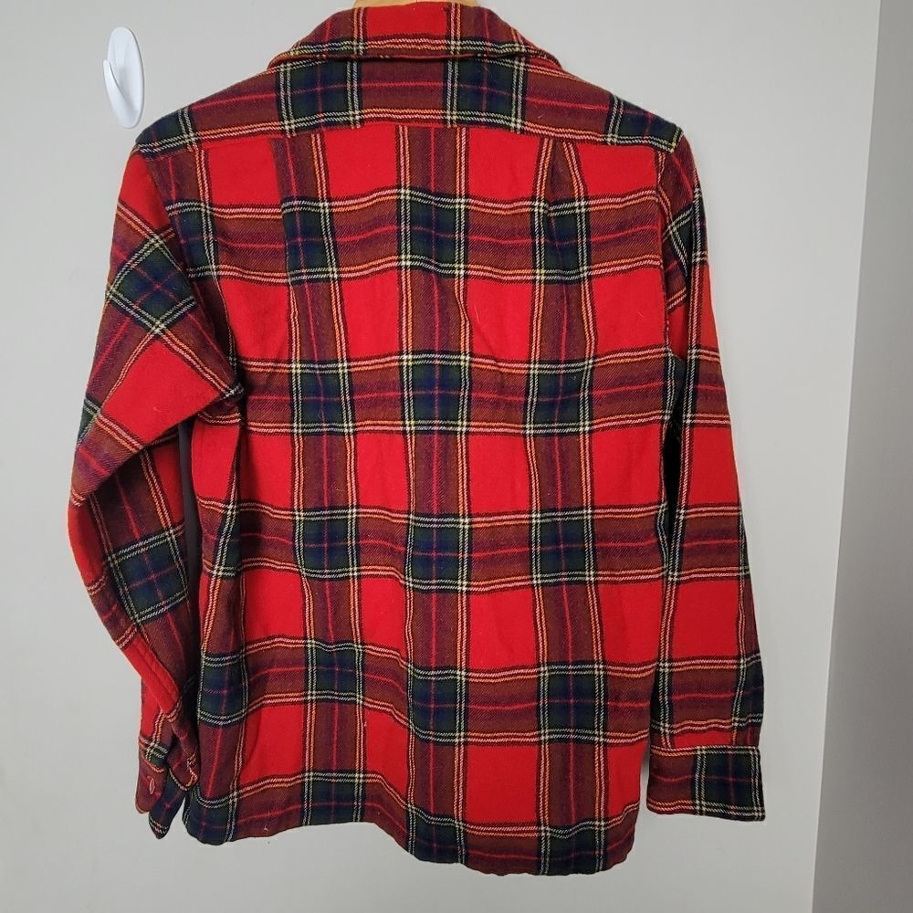 Vintage Pendleton Button Down Red Green Tartan Pl… - image 4